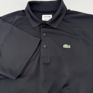 Lacoste Sport Ultra Dry Mens Black Polo Shirt XXL Short Sleeve FA10629 Logo
